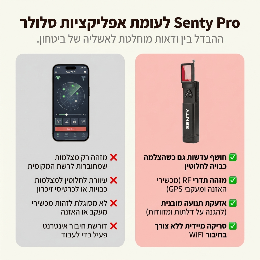 Senty Pro – גלאי מצלמות נסתרות